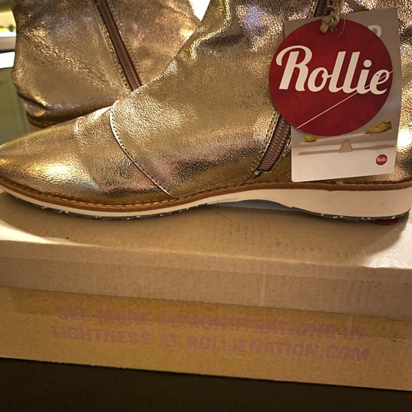 ROLLIE MADISON FRINGE BOOTS IN PINK METALLIC - Picture 1 of 6